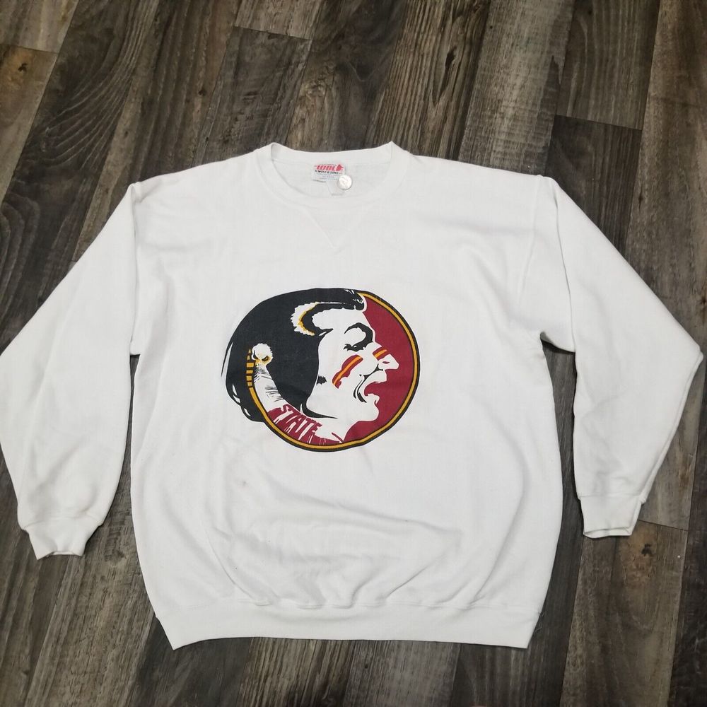 Vintage‎ Florida Seminoles Sweatshirt Size Large H Wolf And Sons Made In USA